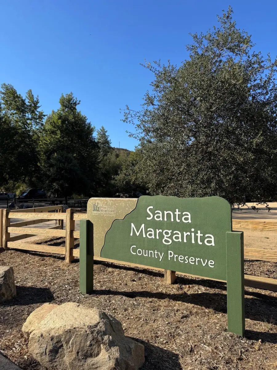 Santa Margarita County Preserve entrance sign